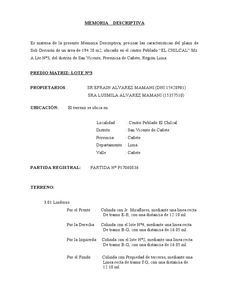 Chilcal Memoria | PDF