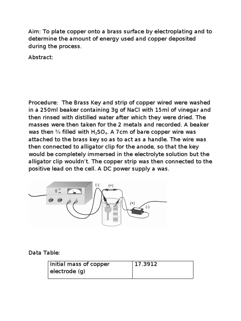 Chem Lab Electrolysis PDF