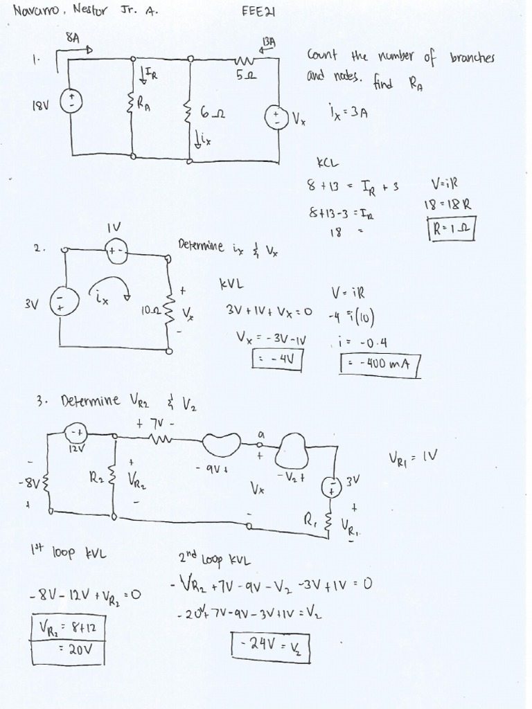 Kirchoff's Law Exercise | PDF
