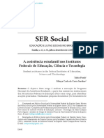 Artigo A Assistência Estudantil Nos Institutos Federais de Educação, Ciência e Tecnologia - Prada 2018