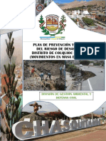 Plan de Prevencion y Reduccion Del Riesgo de Desastres Del Distrito de Colquioc 2022 2023 Movimientos en Mas e Inundacion
