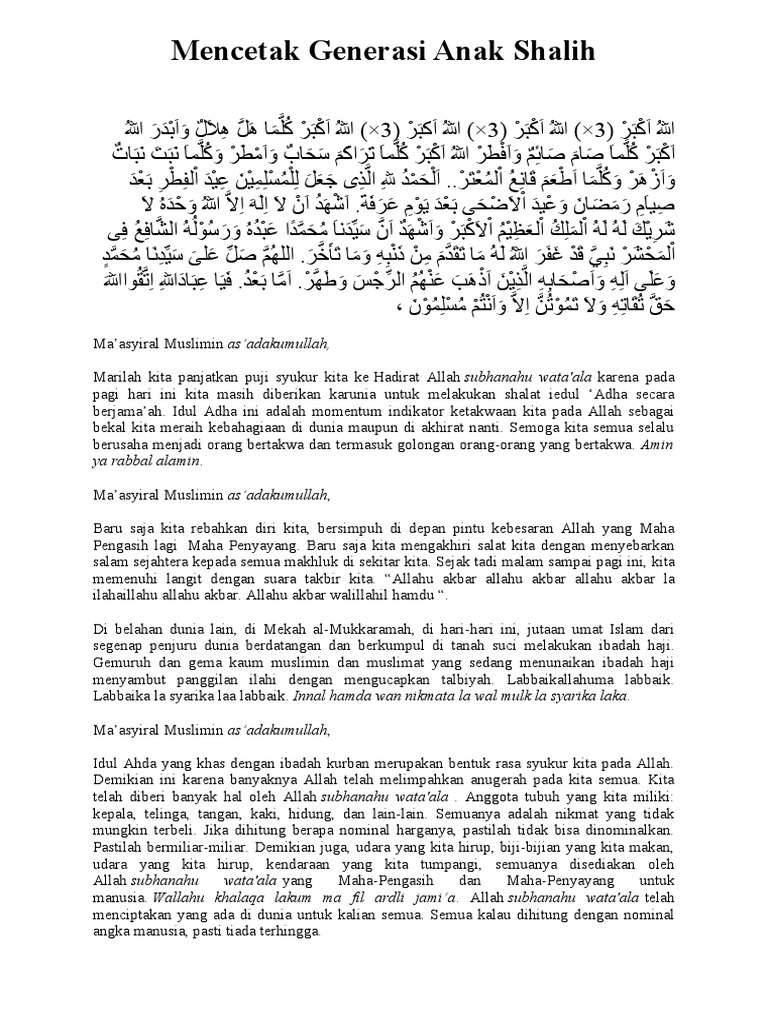 Khutbah Idul Adha PDF