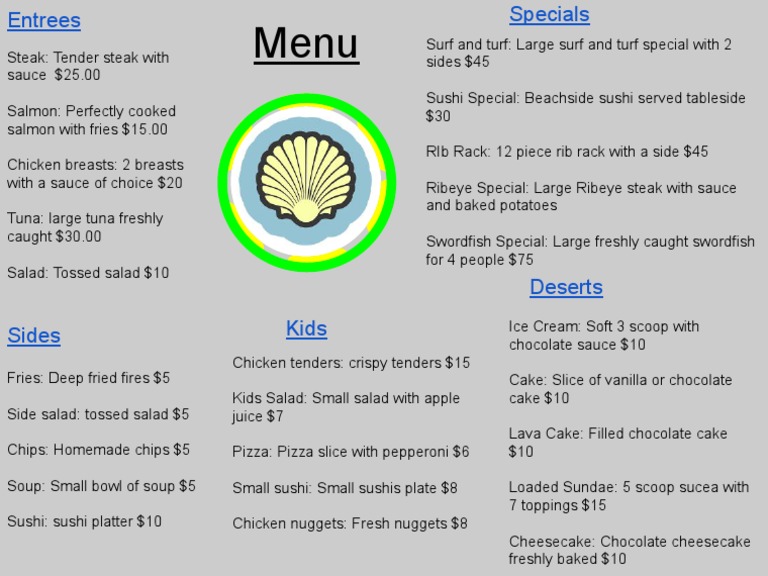 Menu | PDF