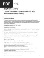 Sophia Introduction To Programming With Python Syllabus