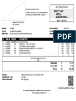 Boleta de Venta Electrónica: #Unidad Código Descripción Cant. P. Unit. Total