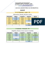 Cronograma Uso Do Laboratório de Informática - Manhã