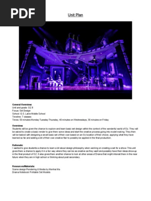 set design unit plan