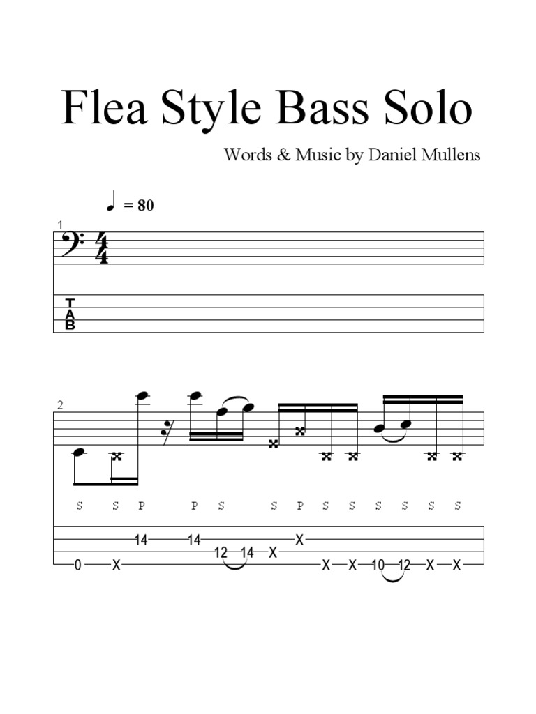 Bass Exercises Flea Style Bass Solo PDF