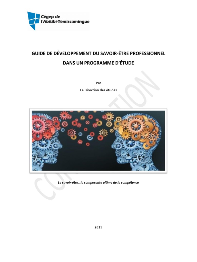 Point 14 Guide de Développement Du Savoir Être Professionnel Dans Un ...