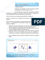 Impacto de autos: calcular radio y ecuación de circunferencia