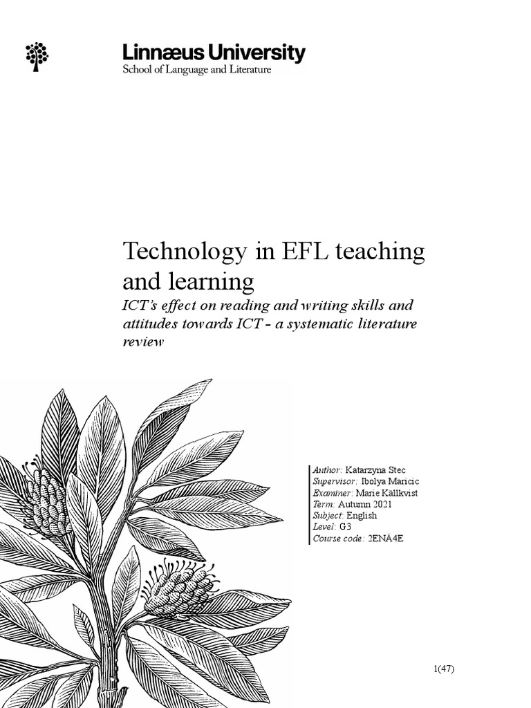Impact of ICT on EFL Skills and Attitudes | PDF | Educational ...