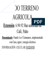 Vendo Terreno Agricola