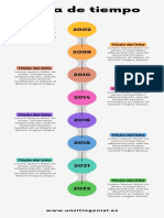 Infografía de línea de tiempo timeline flechas progreso con fechas multicolor moderno 