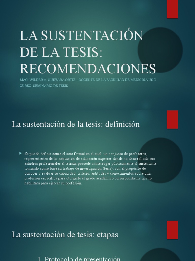 Recomendaciones para la Sustentación de Tesis | PDF | Prueba ...
