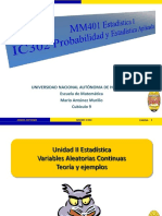 Unidad II Estadística Clase 3 Variables Aleatorias Continuas