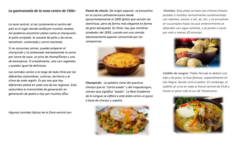 La Gastronomía de La Zona Centro de Chile | PDF | Cocina ...