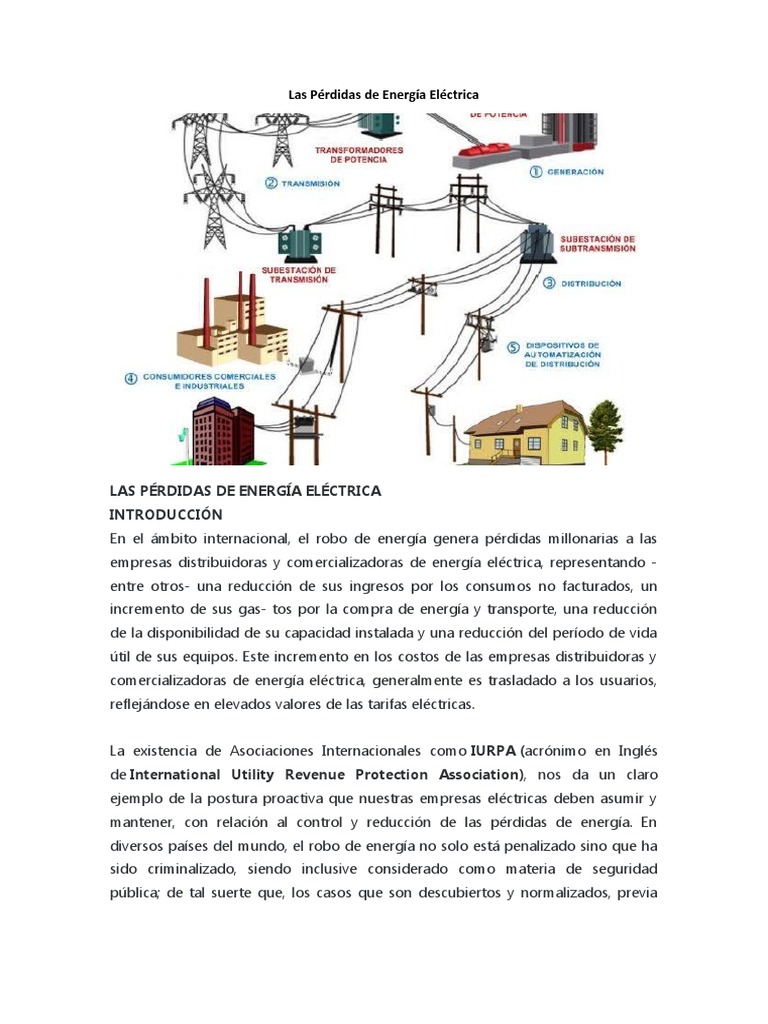 Las Pérdidas de Energía Eléctrica PDF Ingenieria Eléctrica