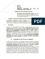 EJECUCION DE ACTA DE CONCILIACION SATIPO