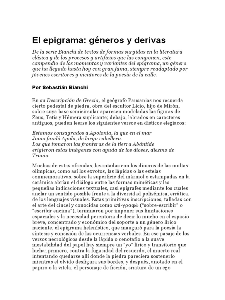 Características Del Epigrama , Epigrama – TUJFIF