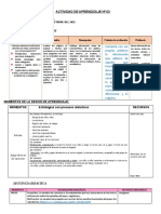 Actividad de Aprendizaje Miércoles 5 Octubre