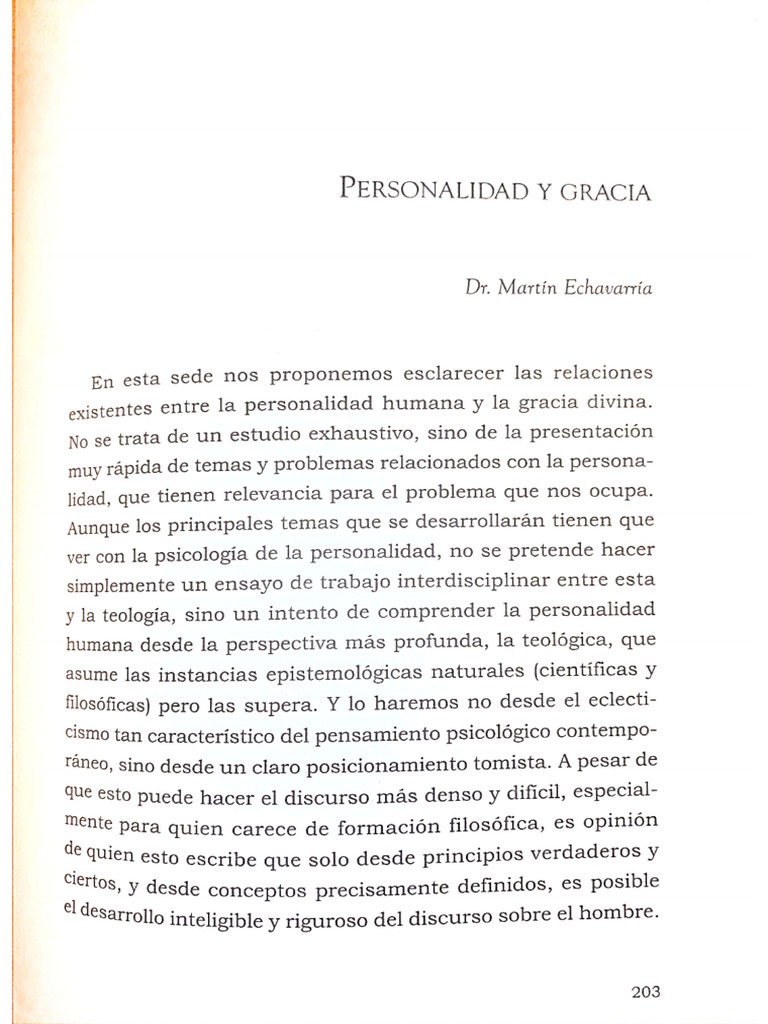 Personalidad y gracia mart n echavarr a pdf