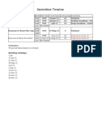 Demolition Timeline (As of July 12,2011)