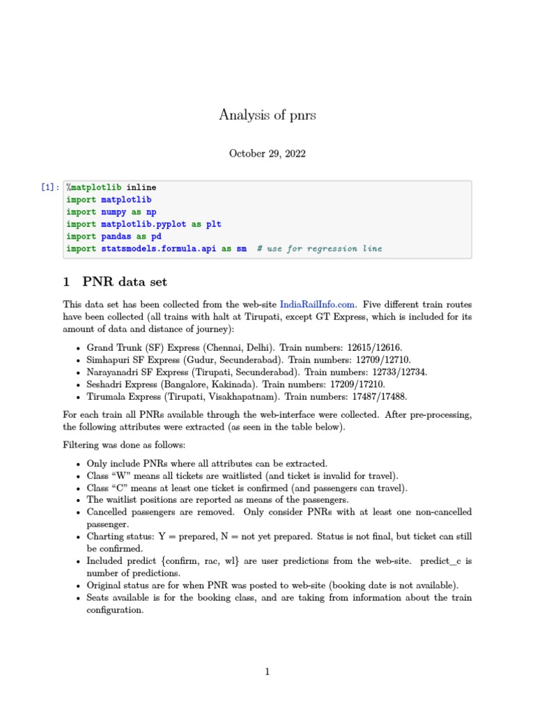 Analysis of PNRS: Predicting Train Reservation Success  PDF 