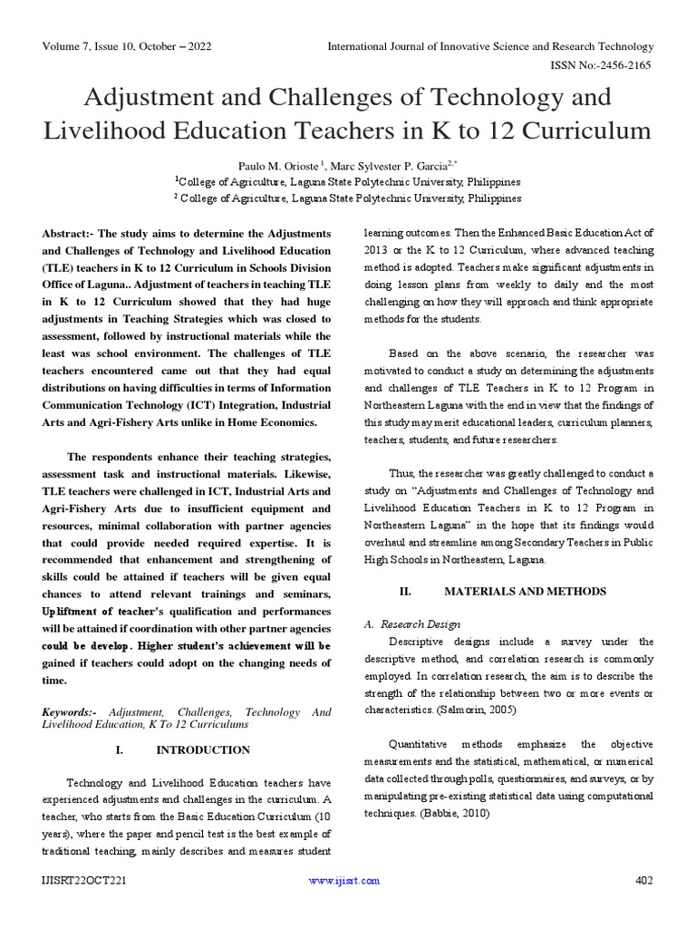 adjustment-and-challenges-of-technology-and-livelihood-education