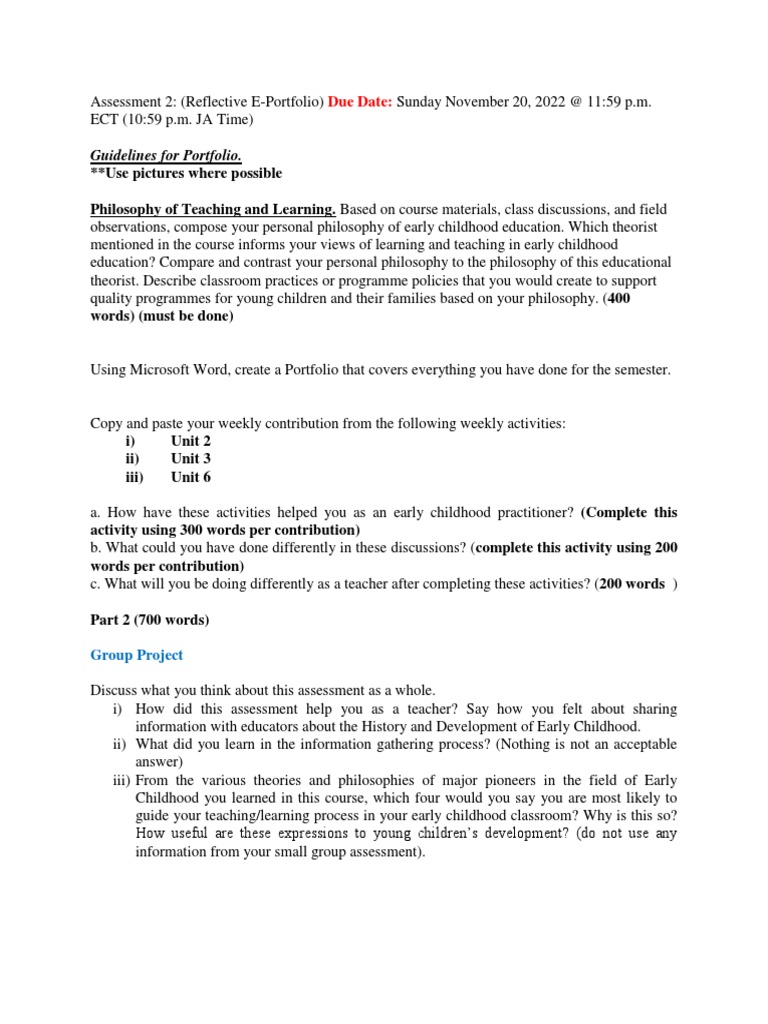 Assessment 2 | PDF | Early Childhood Education | Theory