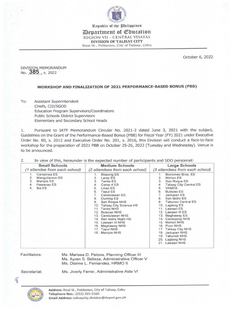 PBB Workshop for Teachers 2021 | PDF