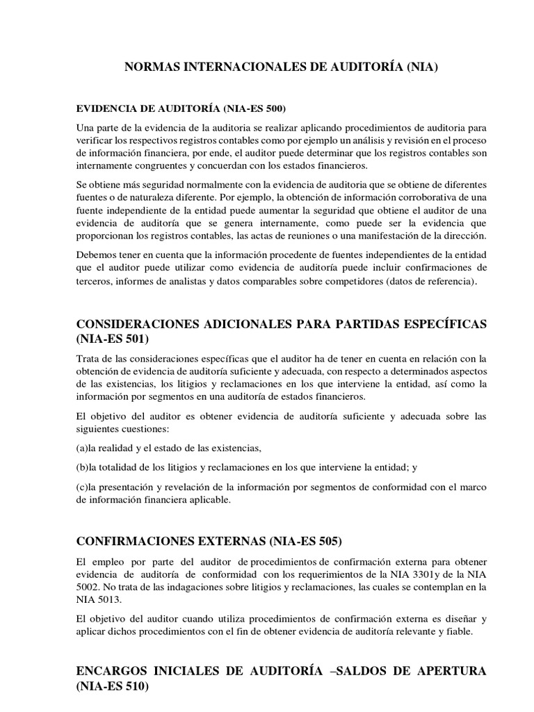 Normas Internacionales de Auditoría | PDF | Auditoría | Contralor