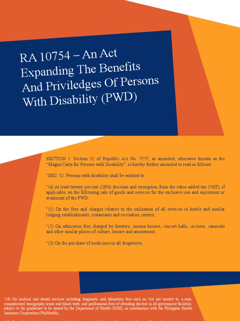Ra 10754 an act expanding the benefits and priviledges of persons