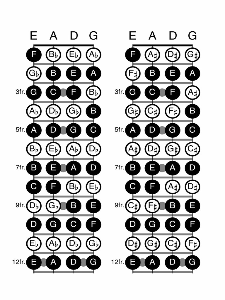 Bass Fretboard Notes PDF