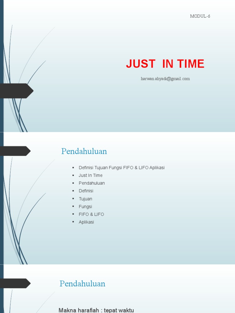 Panduan Lengkap Just In Time (JIT) | PDF | Pengelolaan Keuangan & Uang