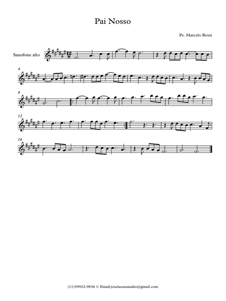Pai Nosso - Sax Alto - Partitura Completa | PDF