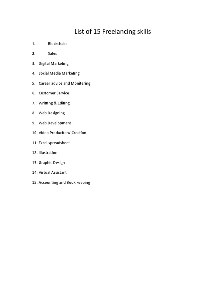 15 Freelancing Skills PDF