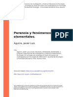 Aguirre, Javier Luis (2010). Paranoia y fenómenos elementales