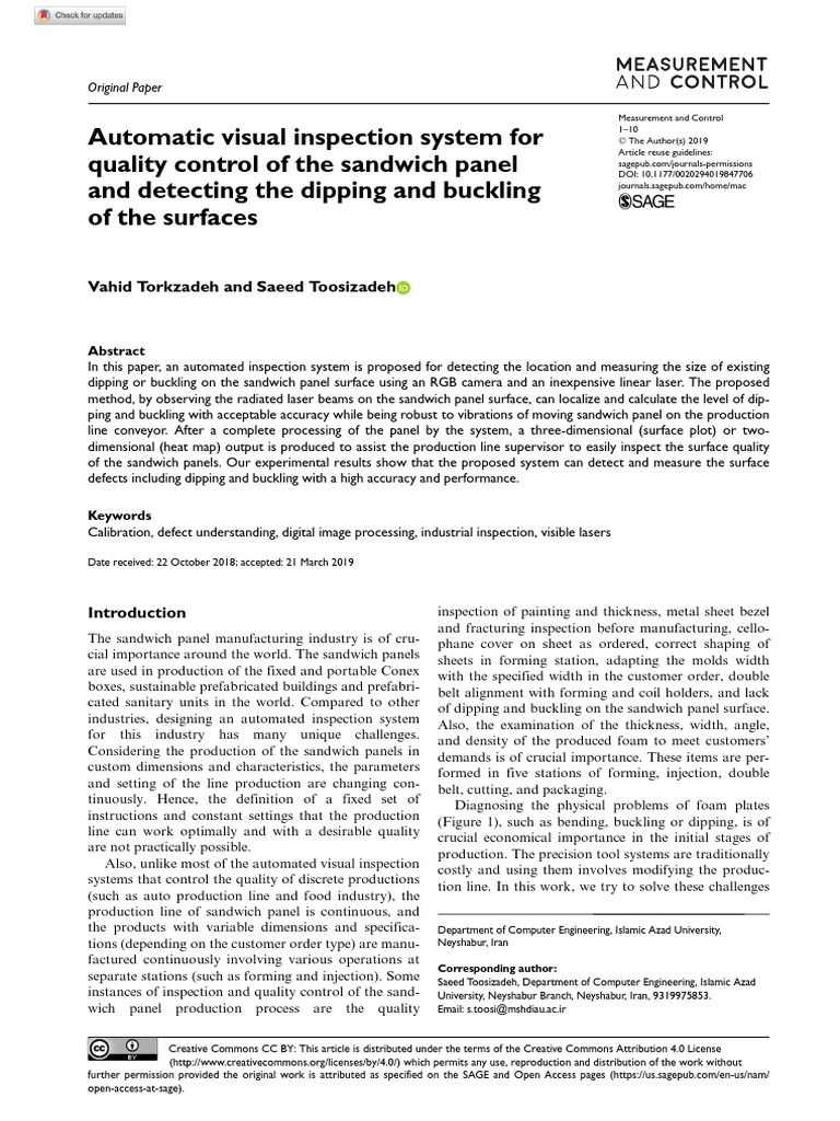Automatic Visual Inspection System For Quality Con | PDF | Artificial ...