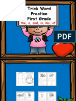 Trick Word Practice Bookfor First Grade Sample