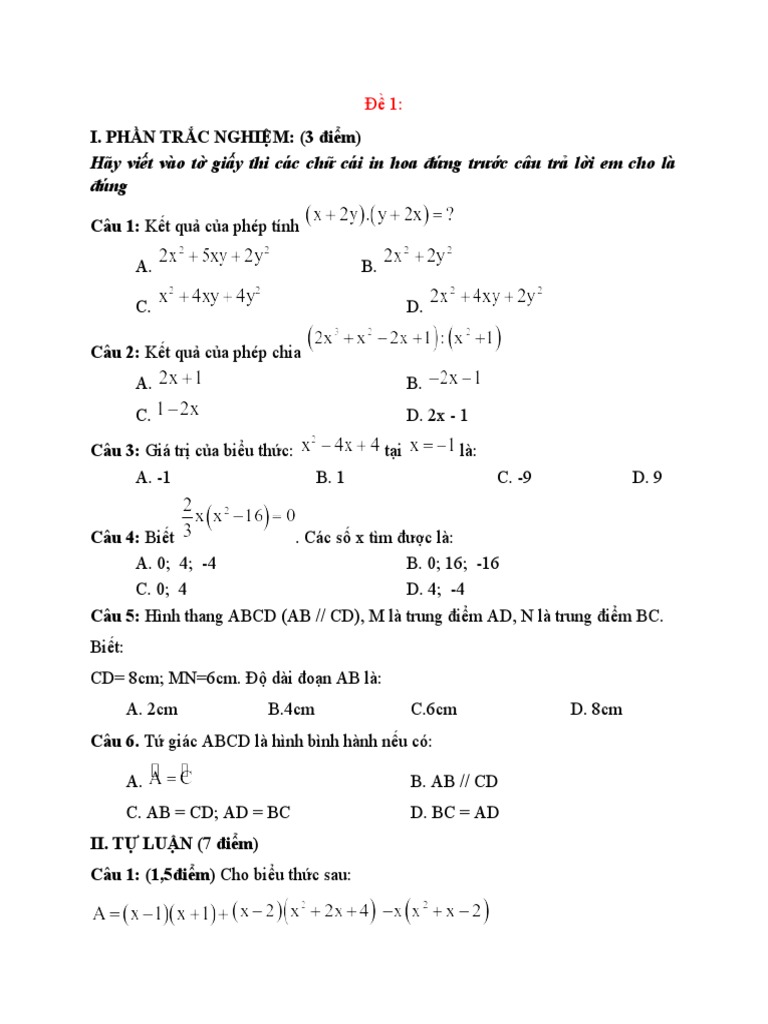 De thi hoc giua ki 1 toan lop 8 trac nghiem tu luan 2021 pdf