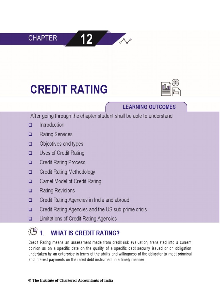 ICAI Material | PDF | Credit Rating Agency | Credit Rating
