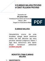 TOOL PENILAIAN ELIMINASI MALARIA PROVINSI Utk Rumah Sakit - Utk Prov JABAR - PRESENTASI - 23 Juni2022