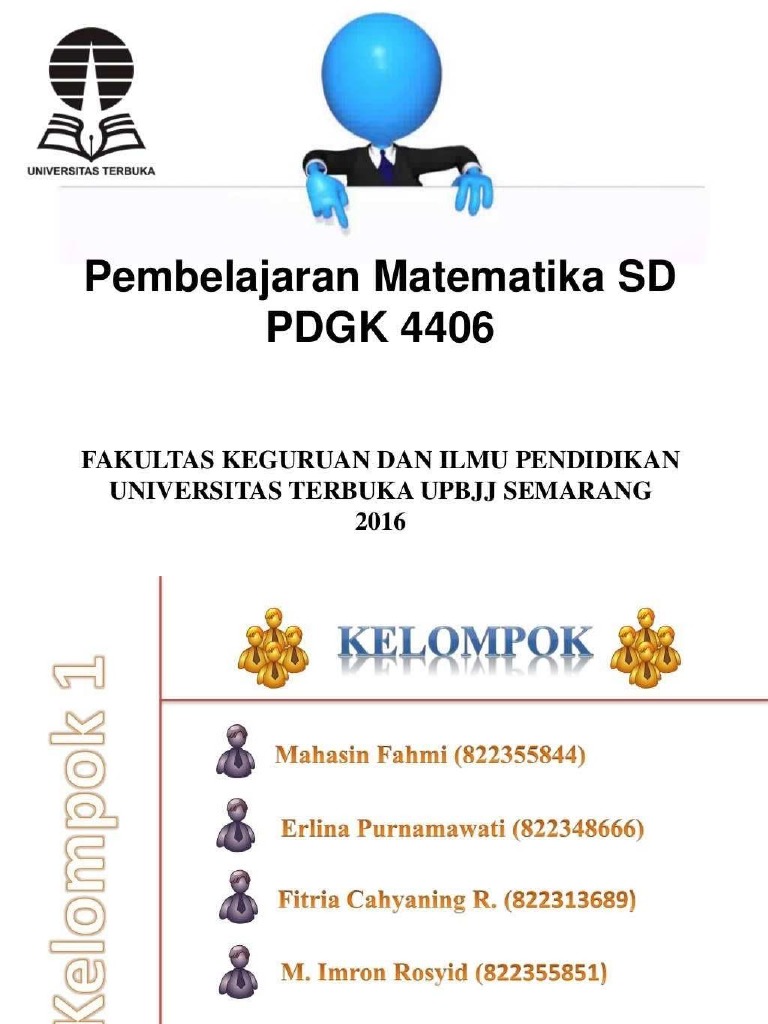 Pdf Ppt Modul 1 Pembelajaran Matematika Sd Pdgk4406 Pdf