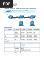 Lab 4.2.8 - Configure Router-on-a-Stick Inter-VLAN Routing