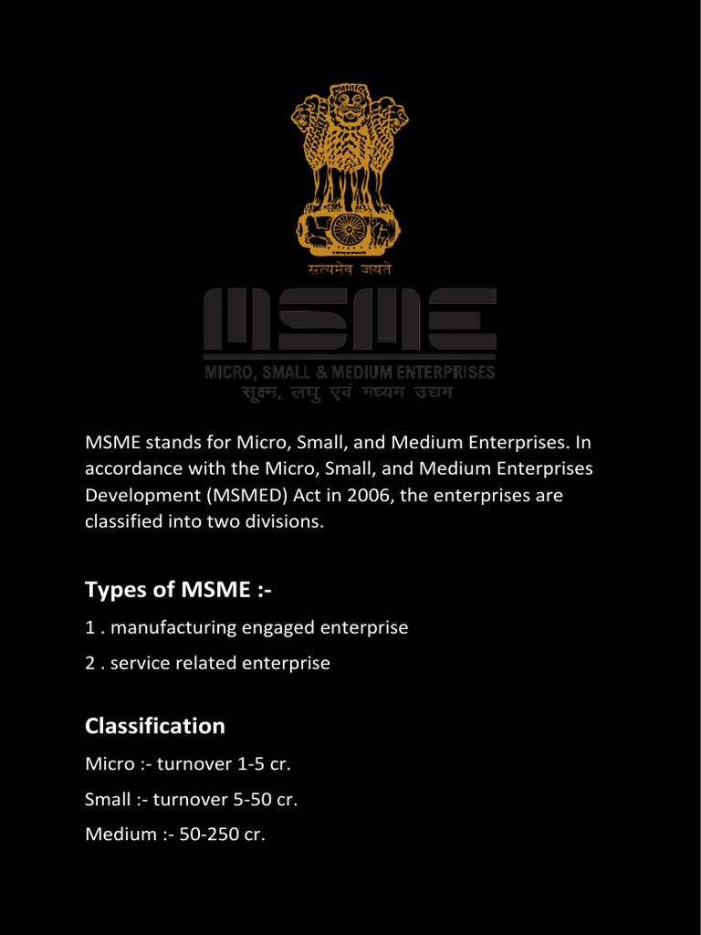 Classification and types of msmes in india as well as common problems