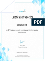 Legal Internship Certificate