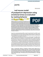 A Novel Mouse Model of Postpartum Depression Using Emotional Stress As Evaluated by Nesting Behaviorscientific Reports