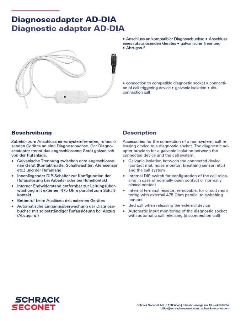 Diagnostic Adapter AD-DIA | PDF