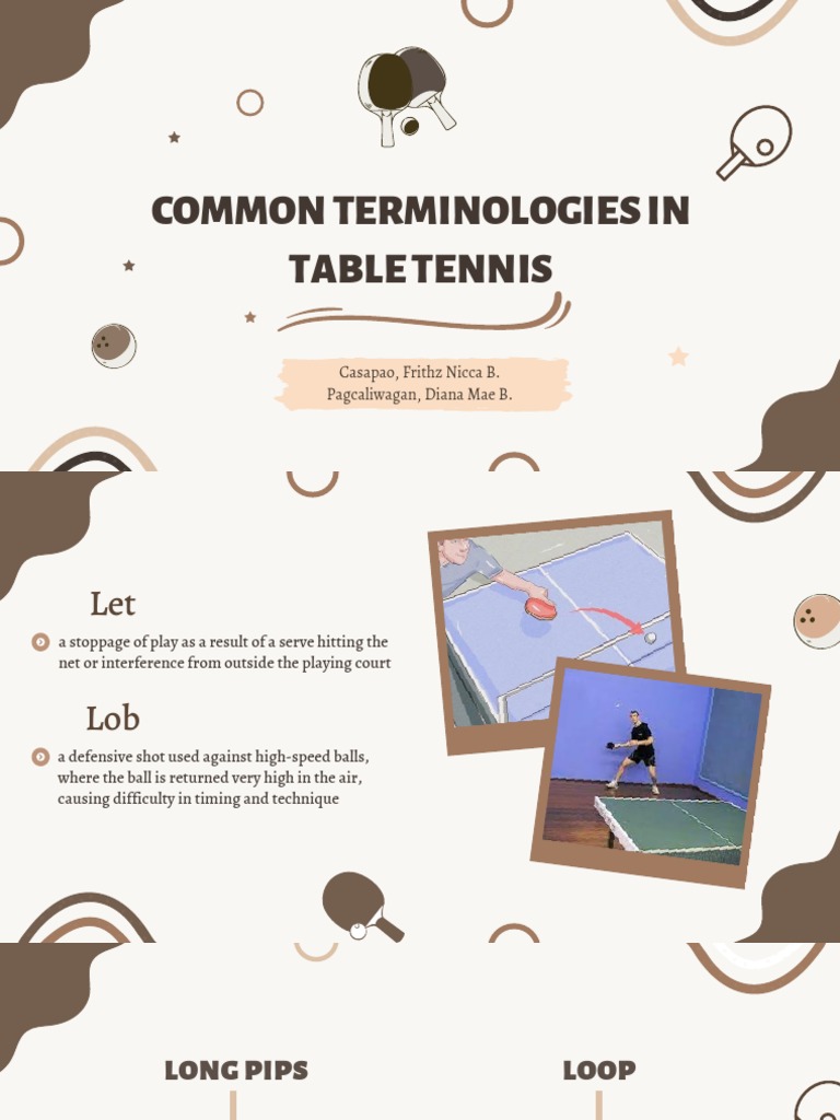 Common Terms Reporting PDF Table Tennis Individual Sports