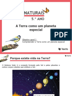 Ciências Naturais: A Terra Como Um Planeta Especial
